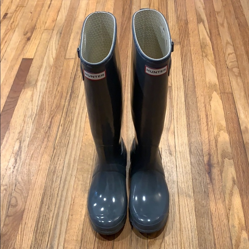 Hunter Original Gloss Tall Boots in Graphite
